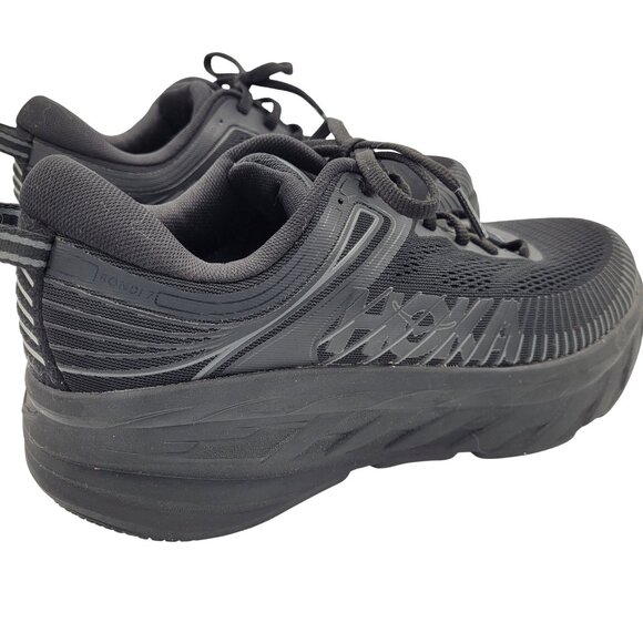 HOKA One One Bondi 7 Wide Walking Running Gym Shoes 1110531 Black Mesh Men's 10D - Picture 3 of 10